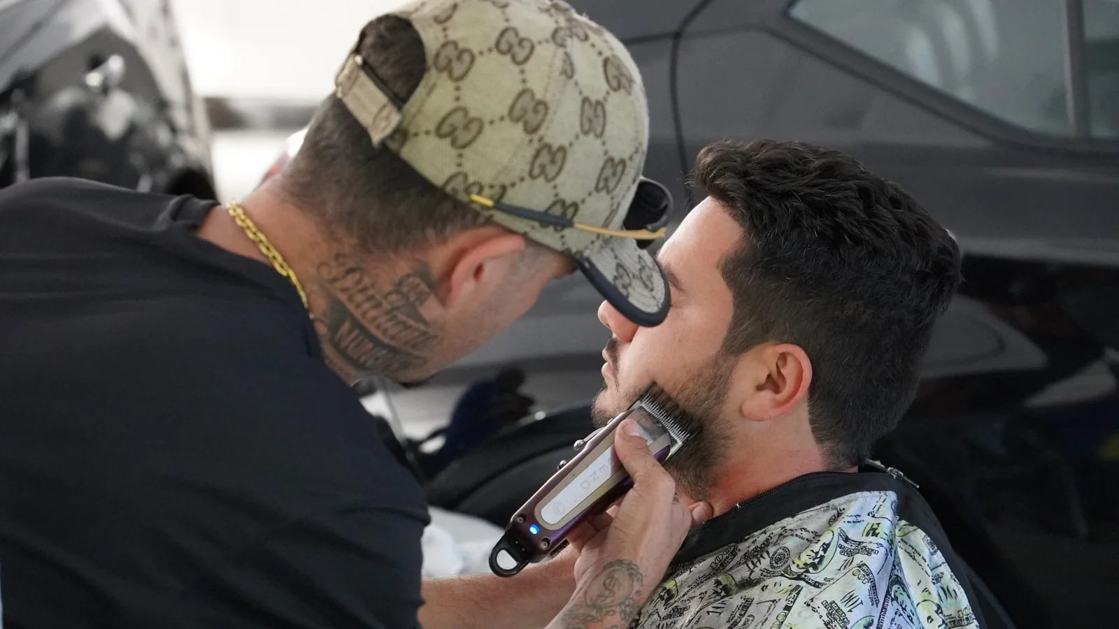 Barbearia durante o evento